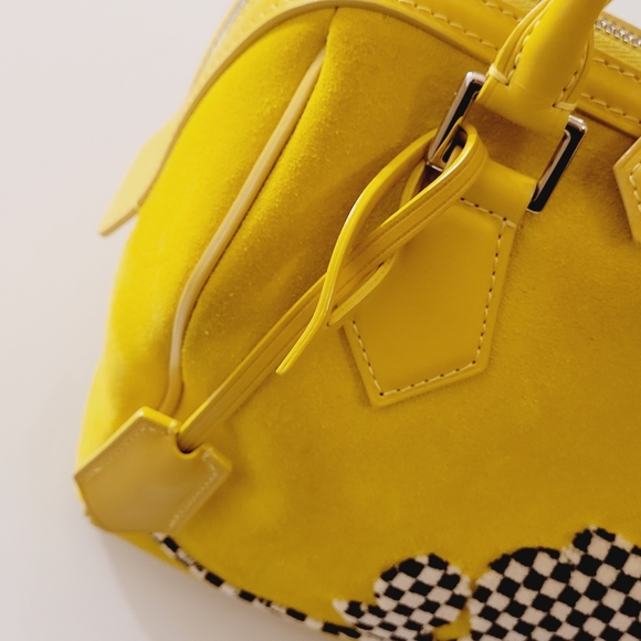 LOUIS VUITTON Speedy 20 Cube Illusion Fleur Yellow Suede pre owned - Picture 5 of 16